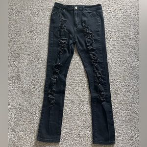 Shein Black Ripped Jeans